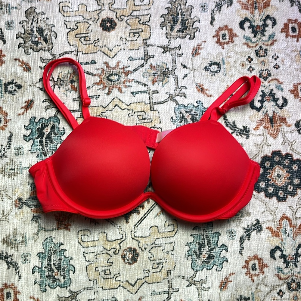 NEW PINK/VS RED PUSH UP BRA